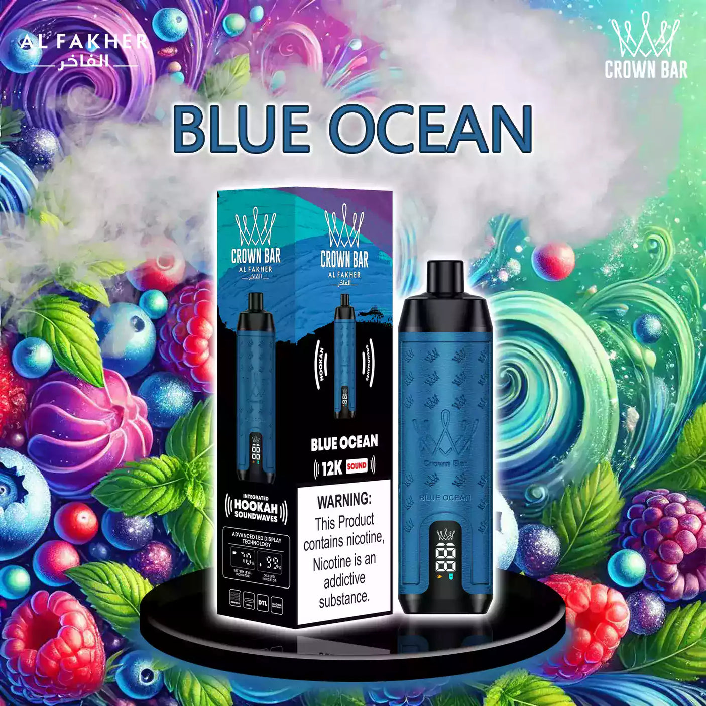 al fakher crown bar vape 12000 blue Ocean