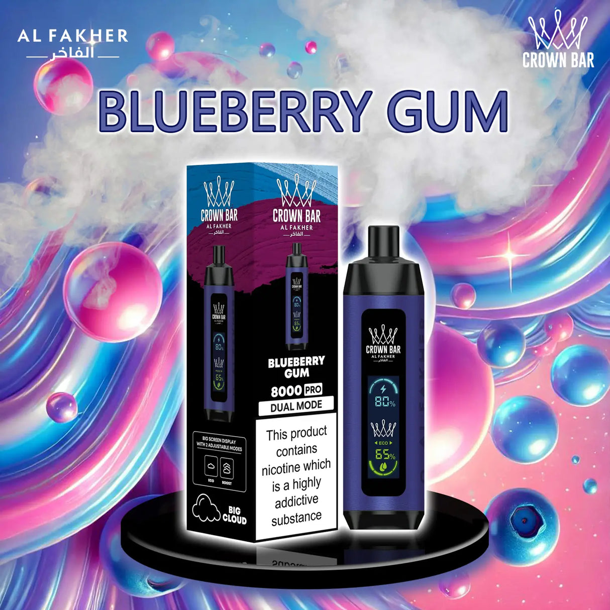 al fakher crown bar vape 8000 blueberry gum