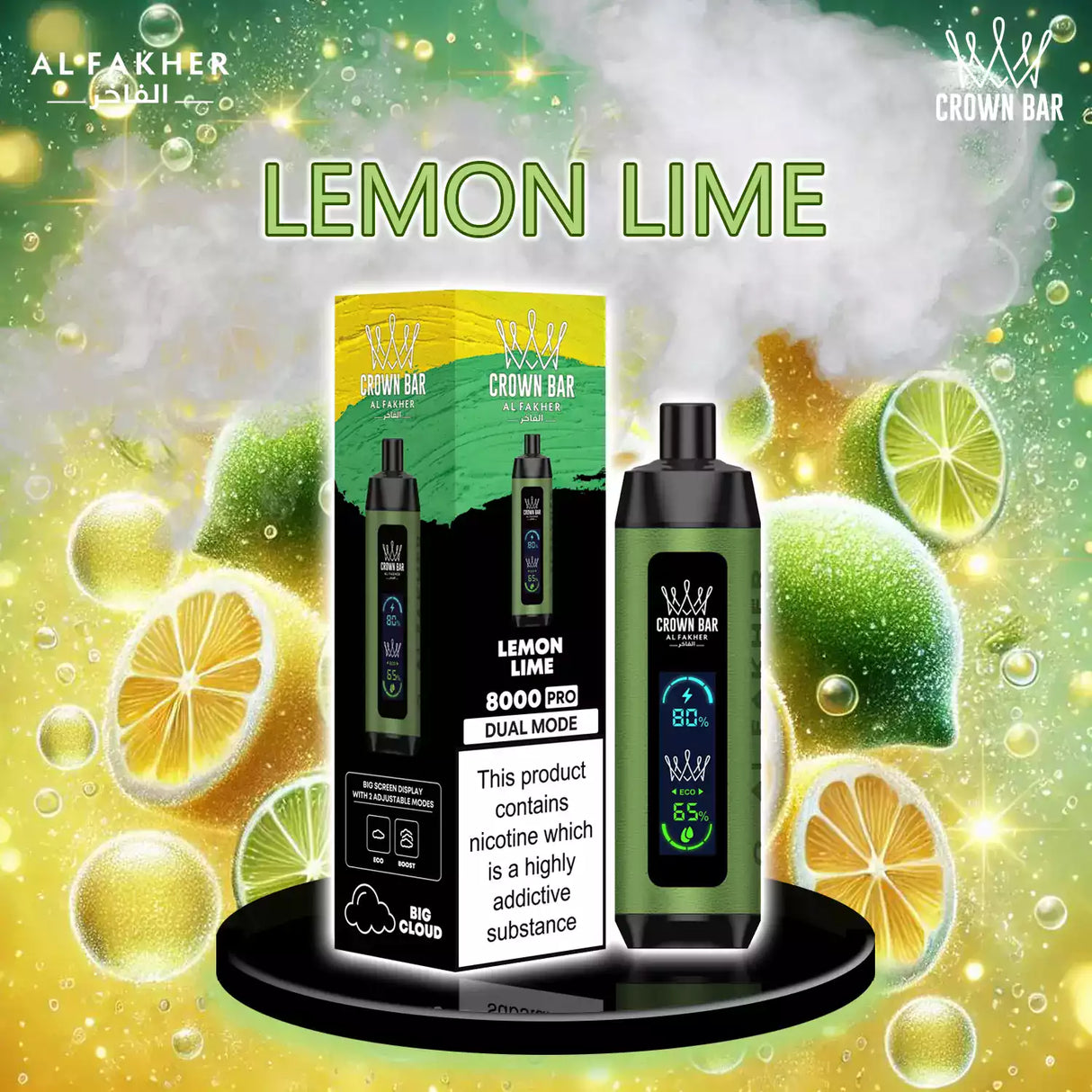 al fakher crown bar vape 8000 lemon lime