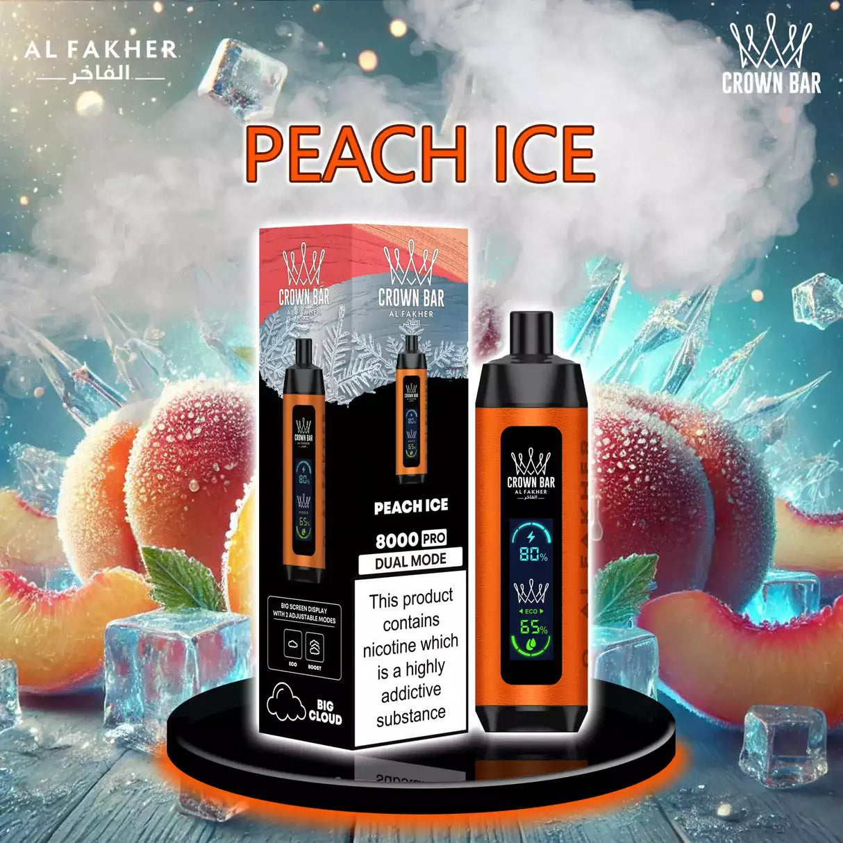 al fakher crown bar vape 8000 peach ice