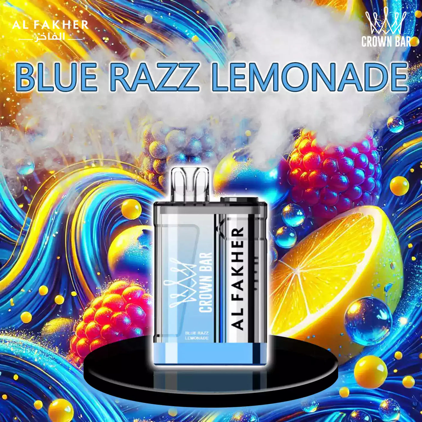 al fakher crown bar vape 9000 blue razz lemonade