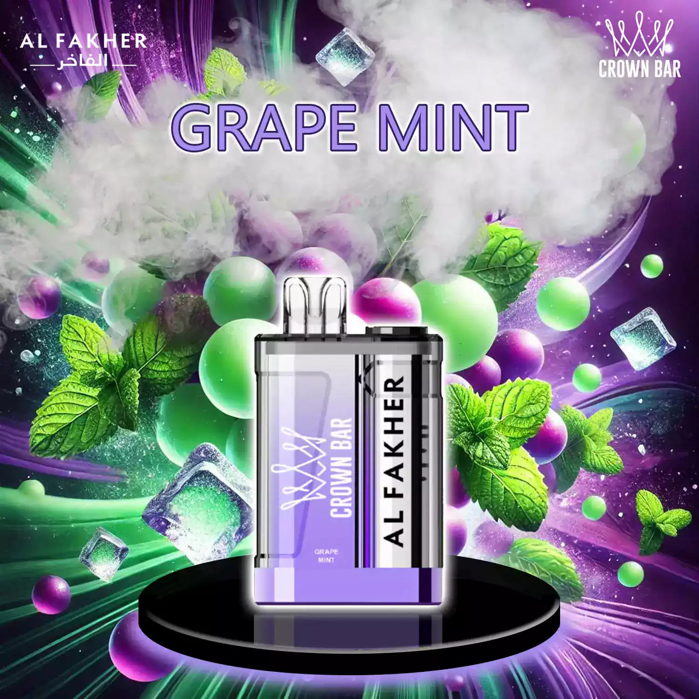 al fakher crown bar vape 9000 grape mint