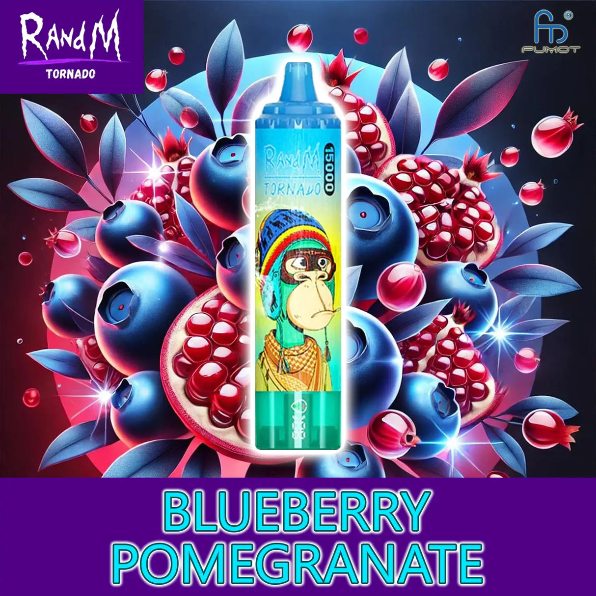 randm tornado vape 15000 - blueberry pomegranate