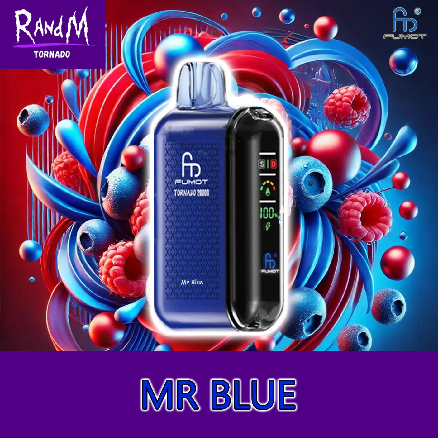 randm tornado vape 20000 mr blue