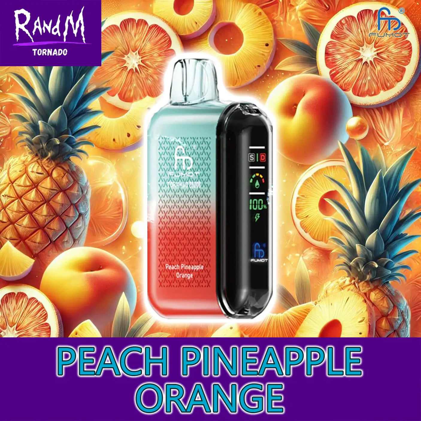 randm tornado vape 20000 peach pineapple orange