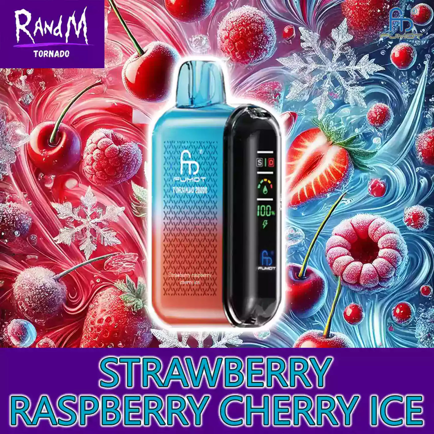 randm tornado vape 20000 strawberry raspberry cherry ice