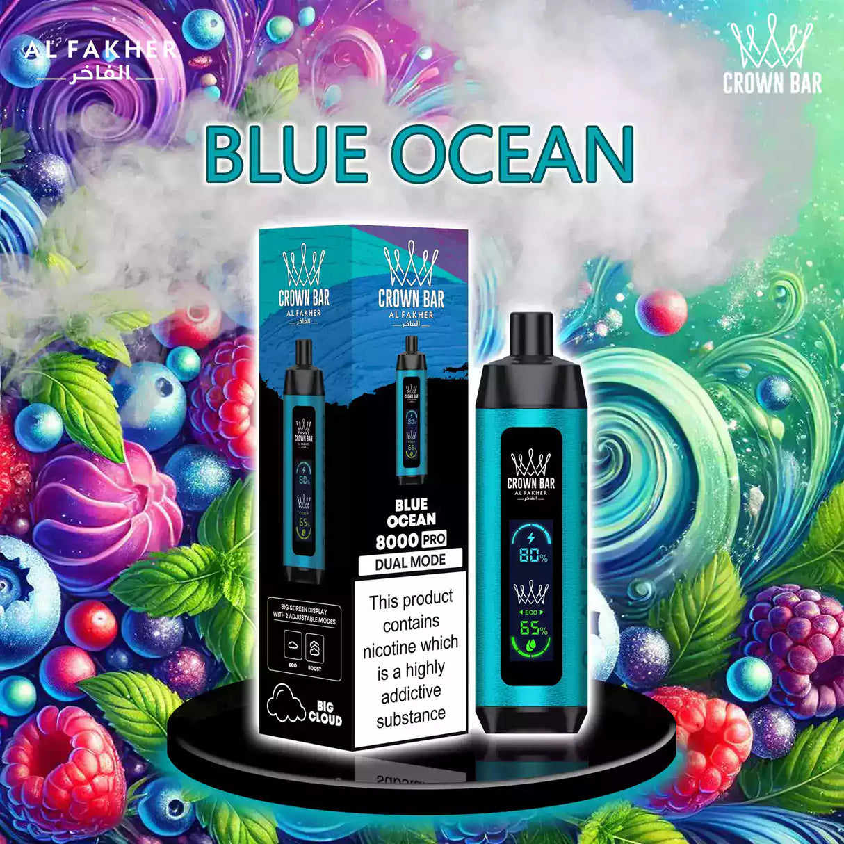 al fakher crown bar vape 8000 blue ocean