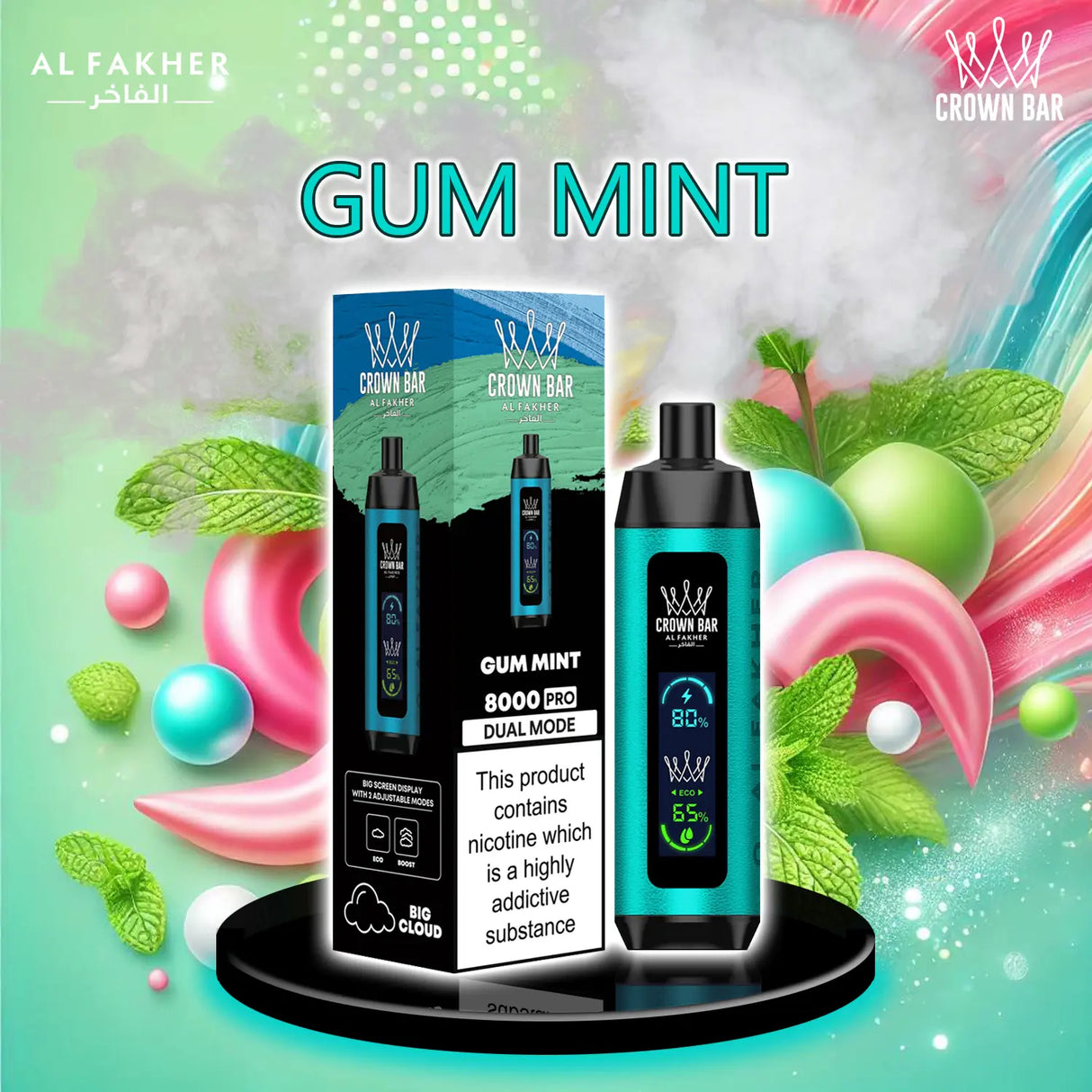 al fakher crown bar vape 8000 gum mint