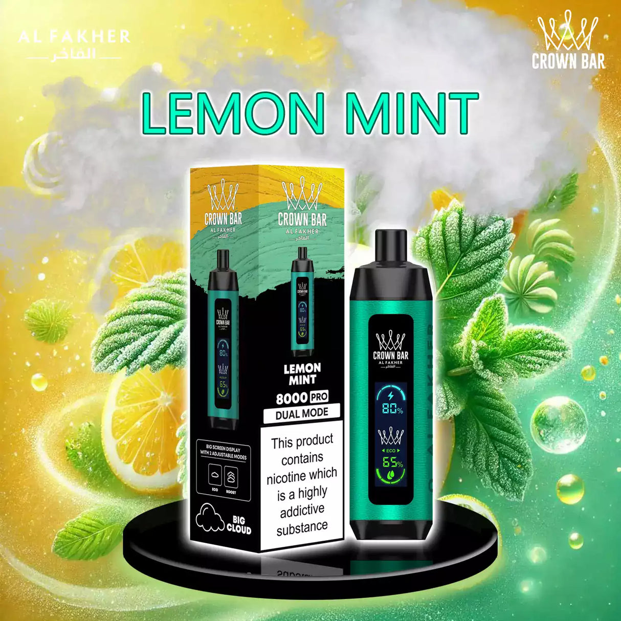 al fakher crown bar vape 8000 lemon mint