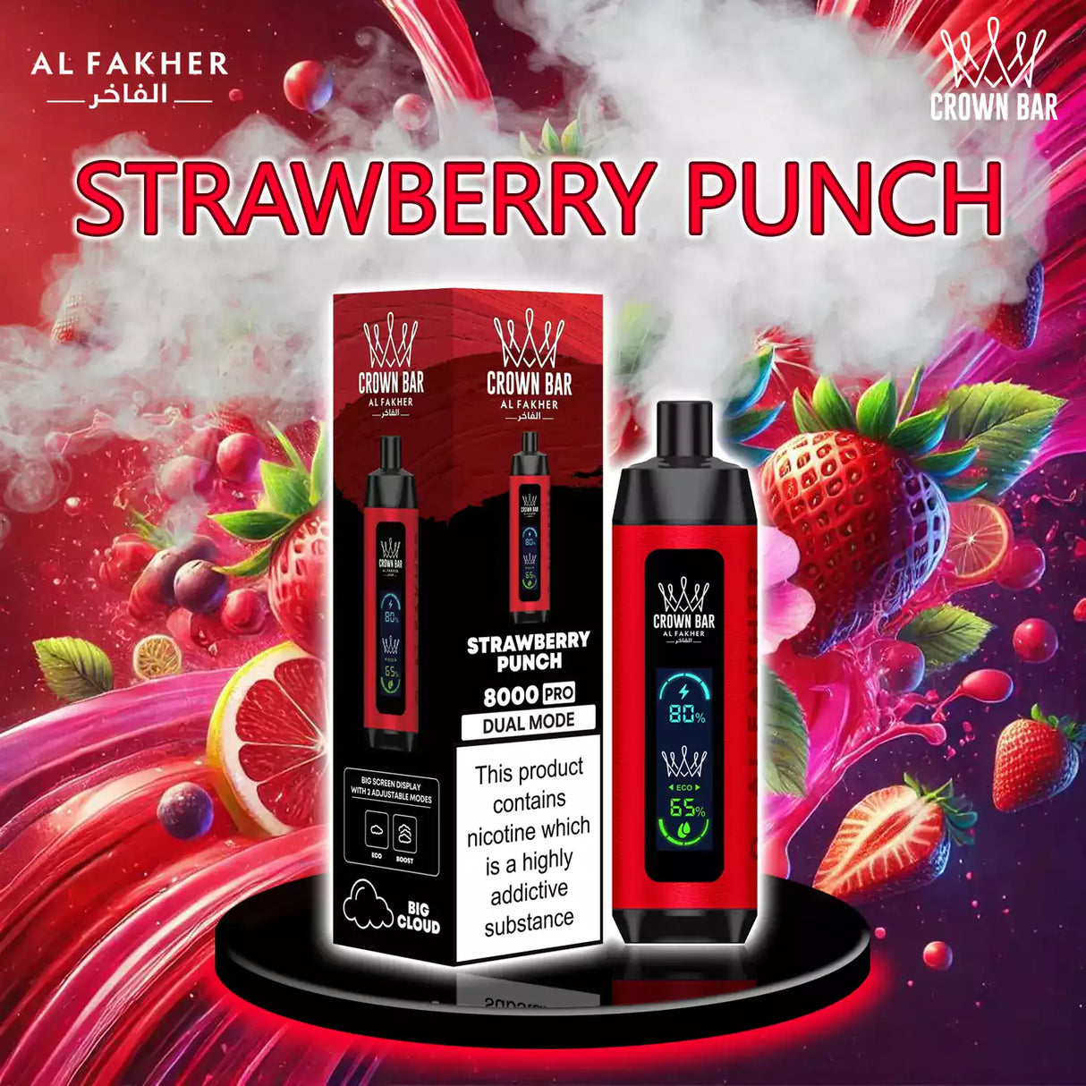 al fakher crown bar vape 8000 strawberry punch 