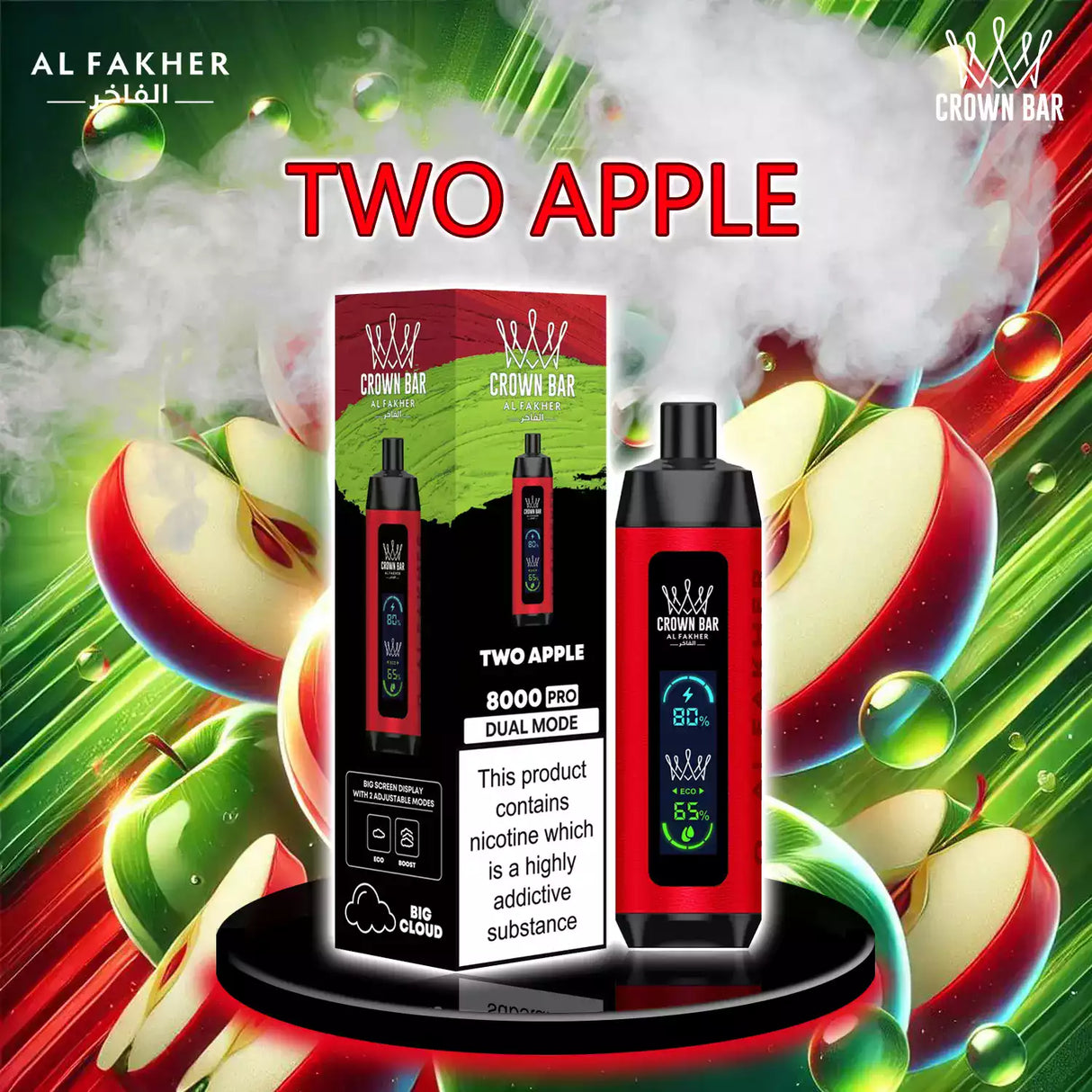 al fakher crown bar vape 8000 two apple