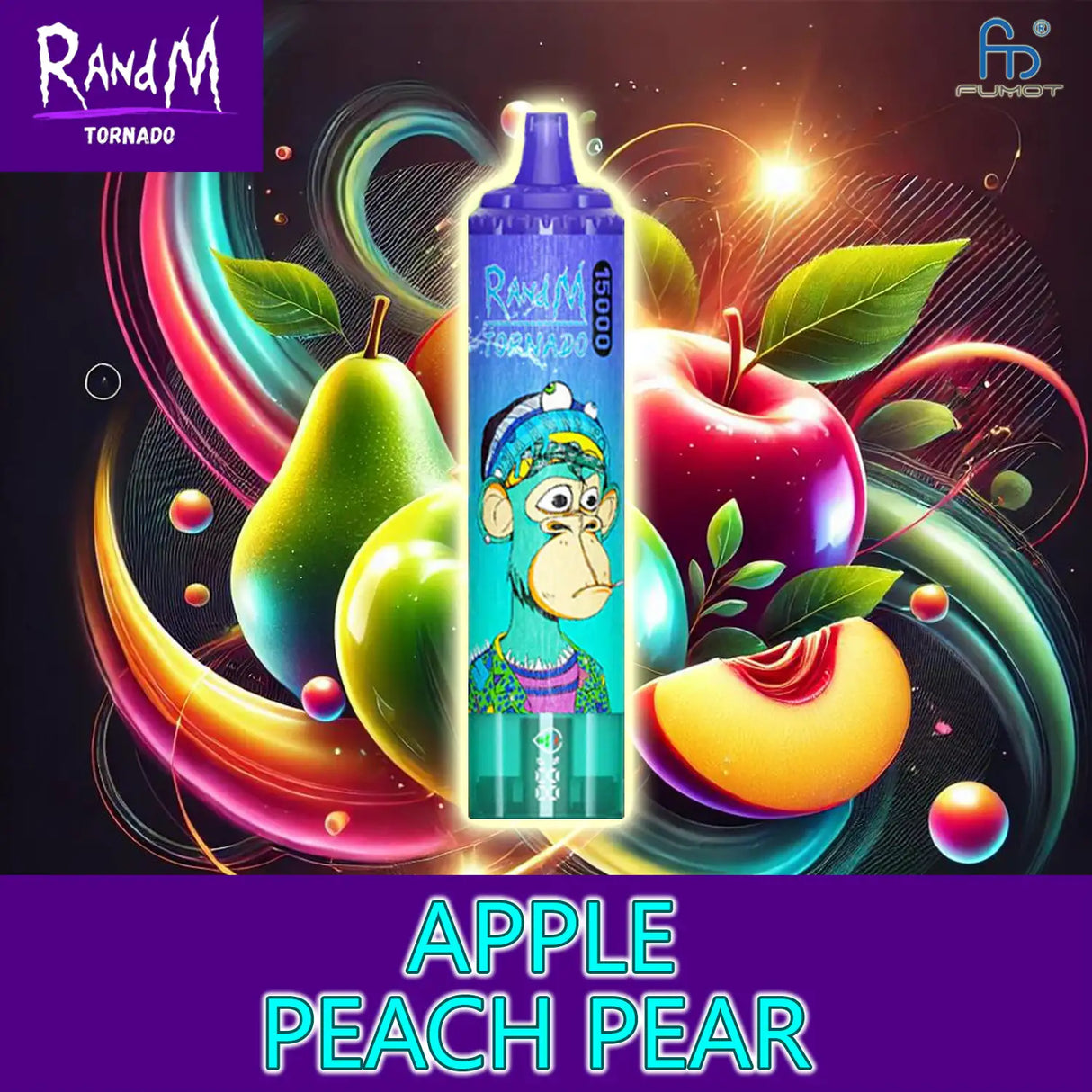 randm tornado vape 15000 - apple peach pear
