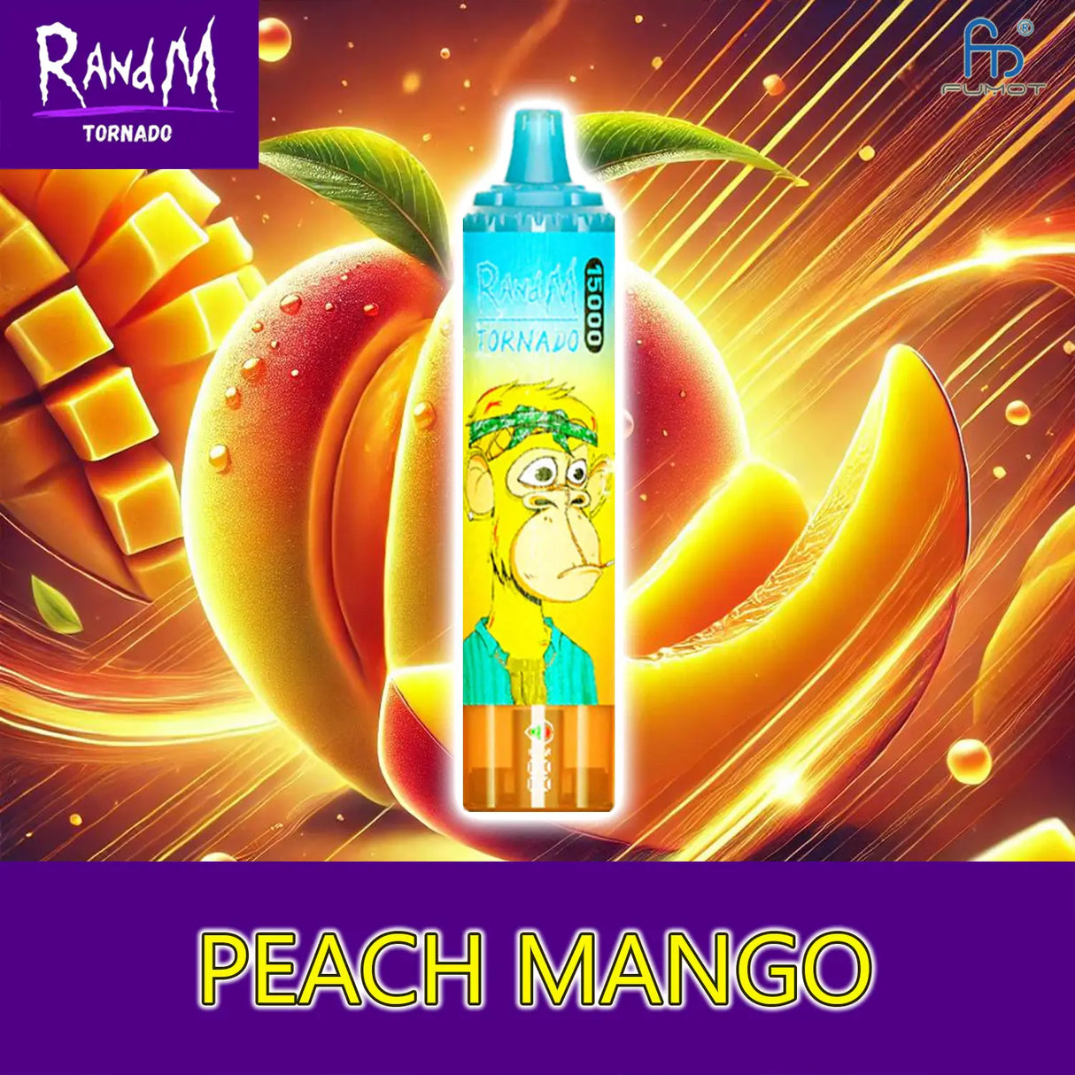 randm tornado vape 15000 - peach mango
