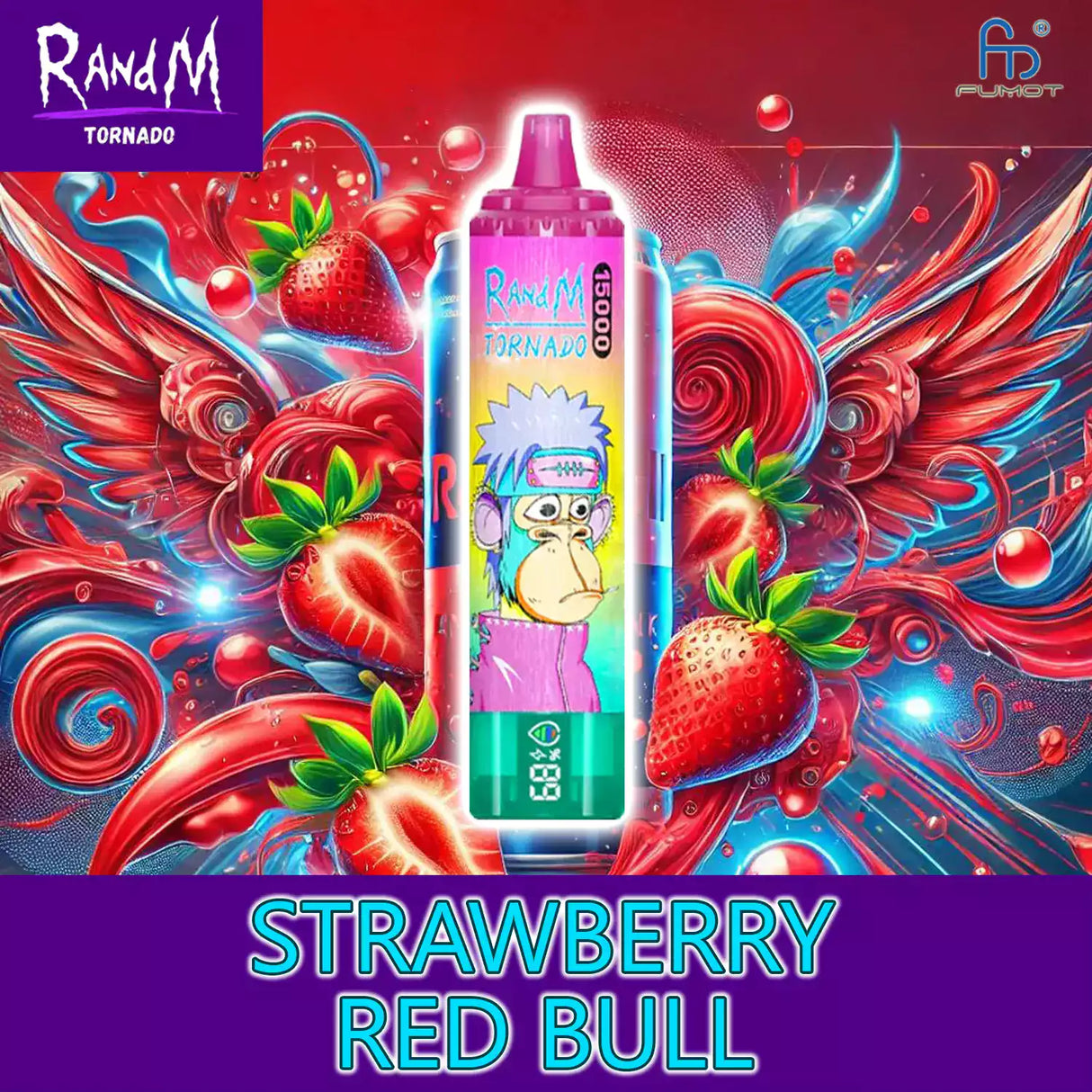 randm tornado vape 15000 - strawberry red bull